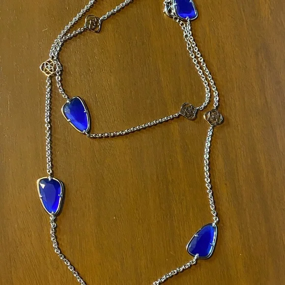 Kendra Scott Cobalt Blue Necklace with Silver Chain - Picture 4 of 6